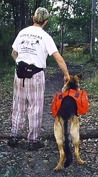 Czar wearing his Trekker dog pack
